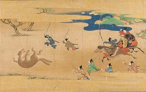 玉藻前草子絵巻貼合屏風（部分）<br>江戸時代　当館